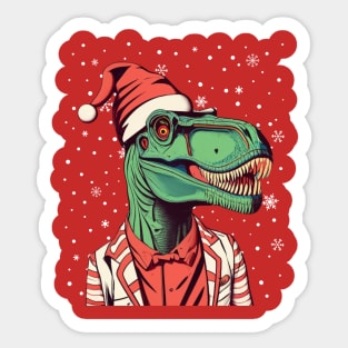 Christmas T-Rex Sticker